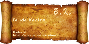 Bunda Karina névjegykártya